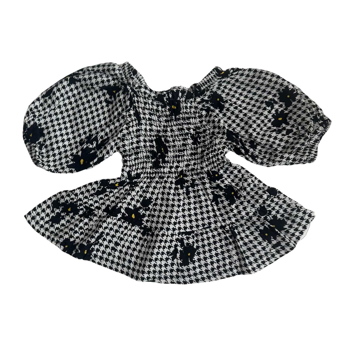 Smocked Top - Black Checkered