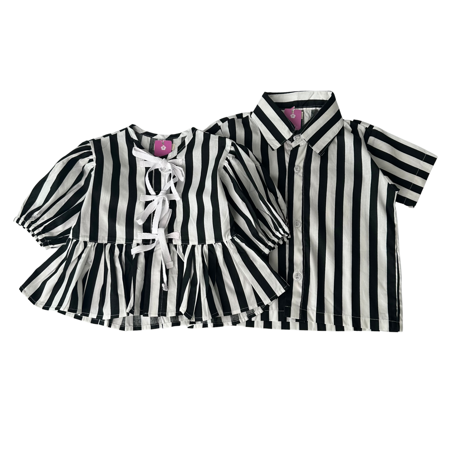 Ribbon Stripes Top - Black