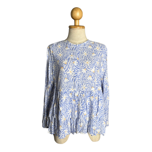 TRB Cupcake Mum Top - Blue Floral