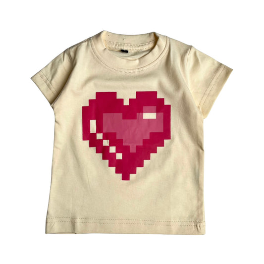 Cute Tshirt - Cream Heart