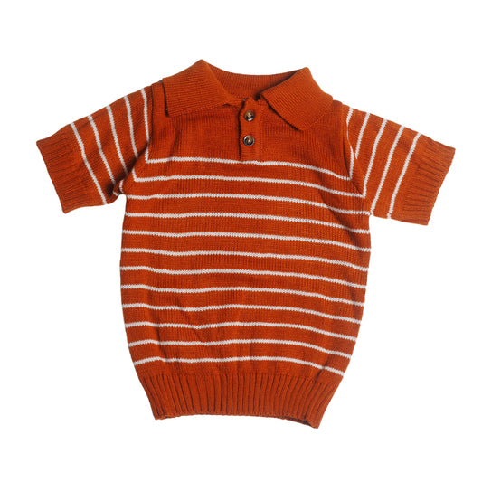 Stripes Sweater Shirt - Terracotta