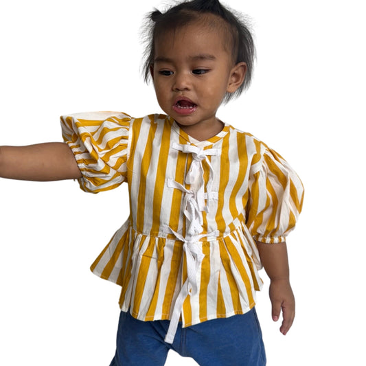 Ribbon Stripes Top - Yellow