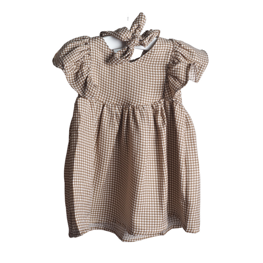 Arina Dress - Brown Gingham