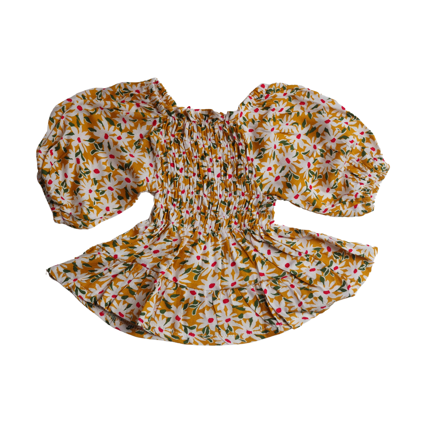 Smocked Top - Yellow Floral