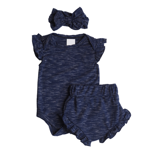 Lily Romper Set - Blue Tie Dye