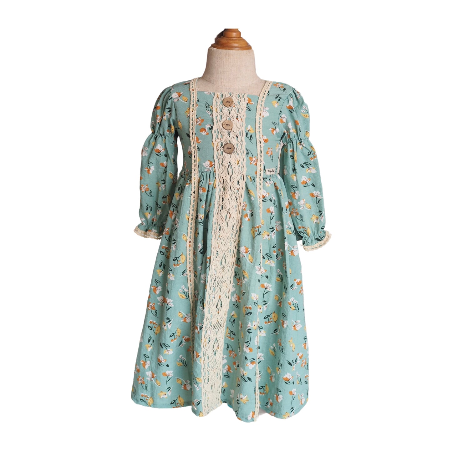 Laila Floral Dress - Turquoise Green