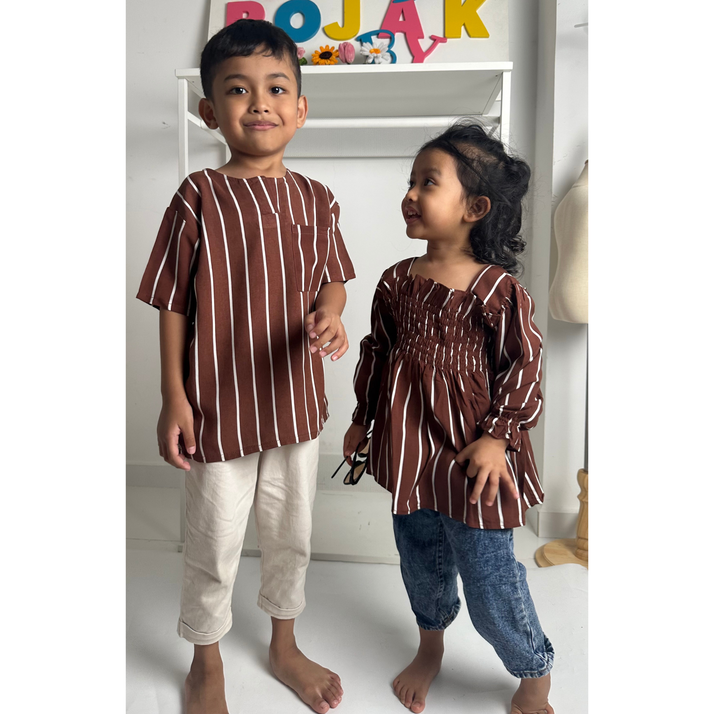 TRB Amir Top - Brown Stripes