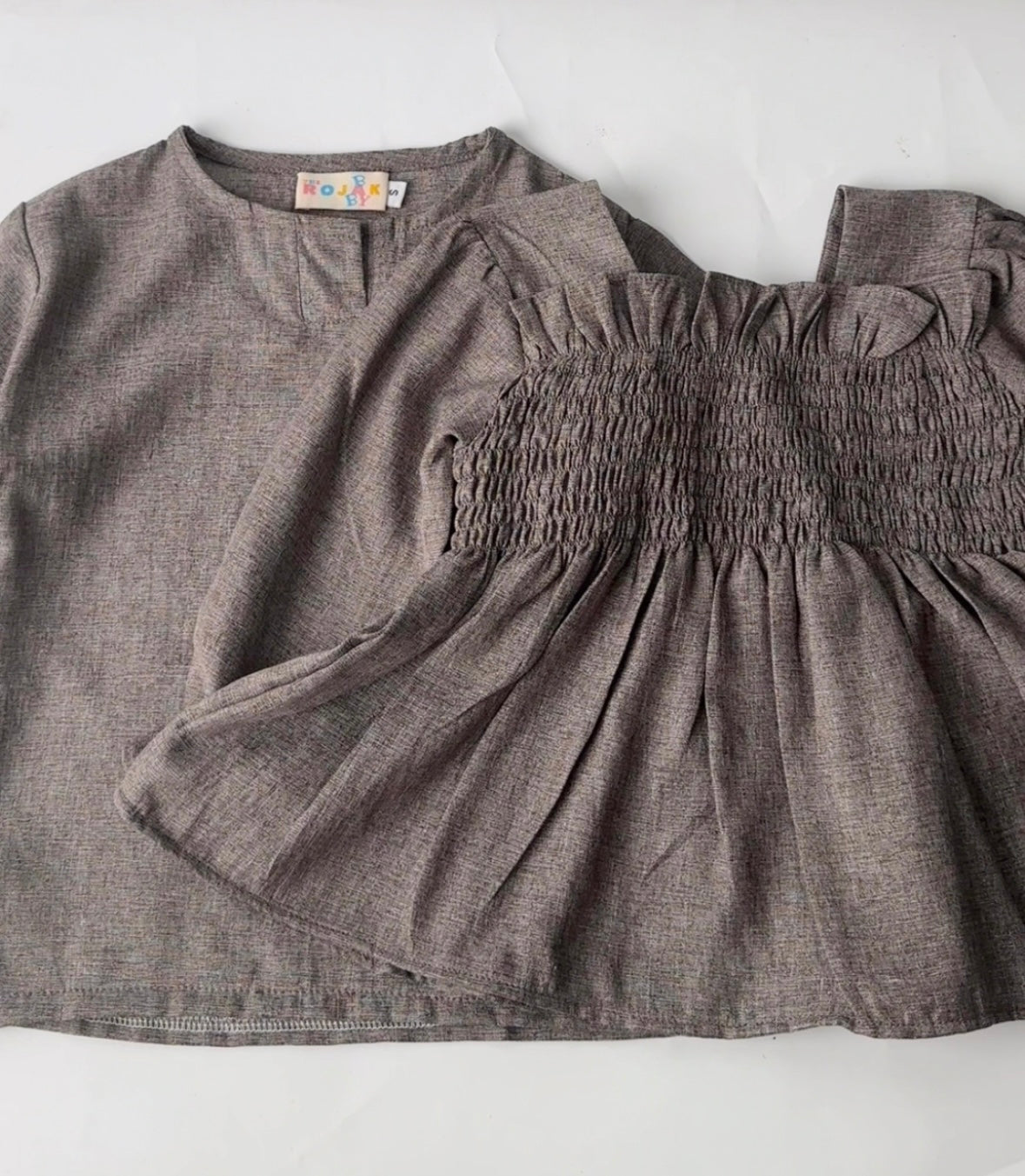 TRB Amira Smock Top - Grey