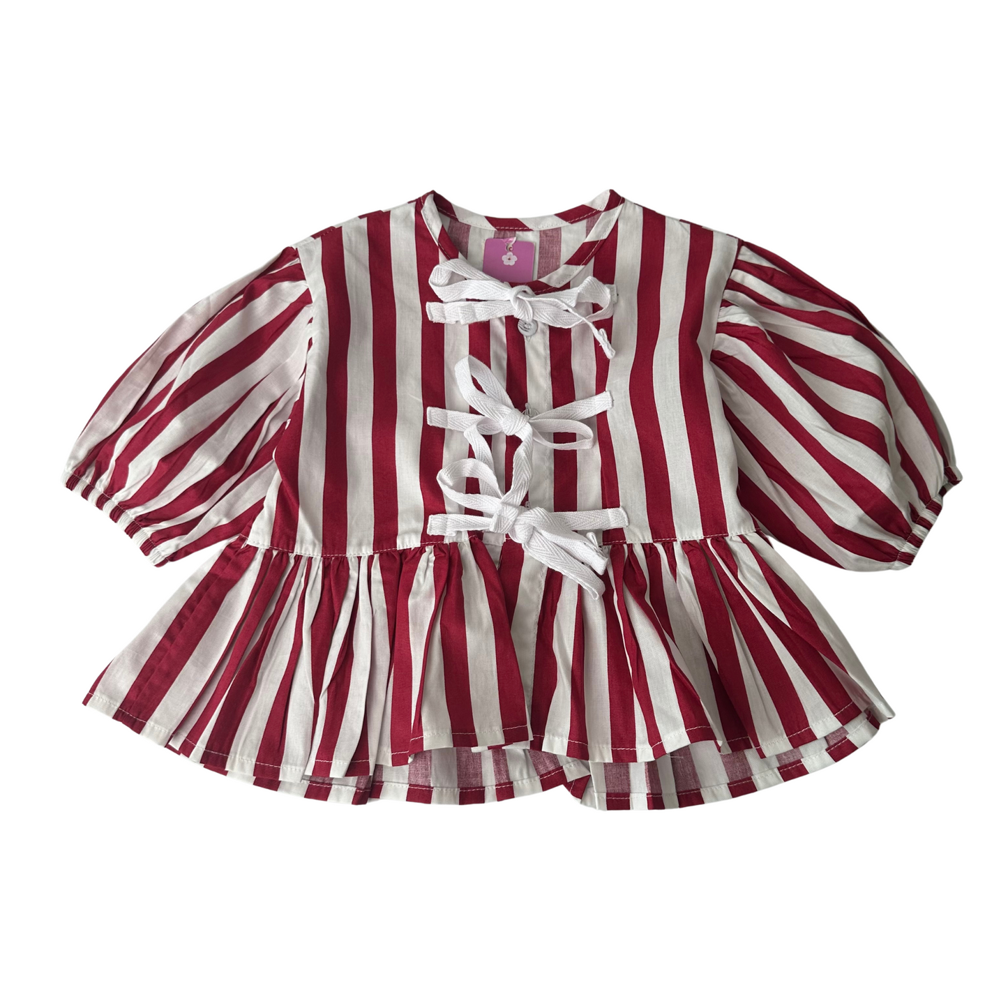 Ribbon Stripes Top - Red