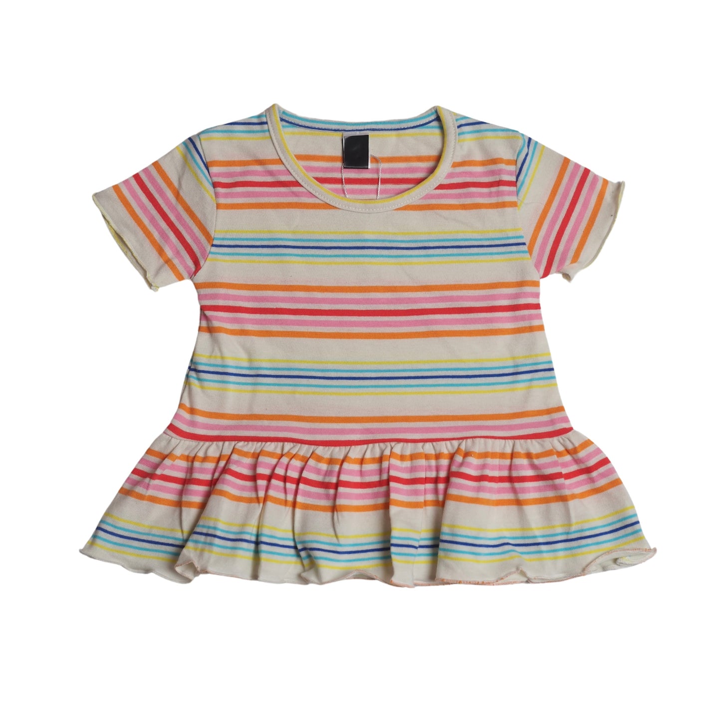 Peplum Top - Rainbow Stripes