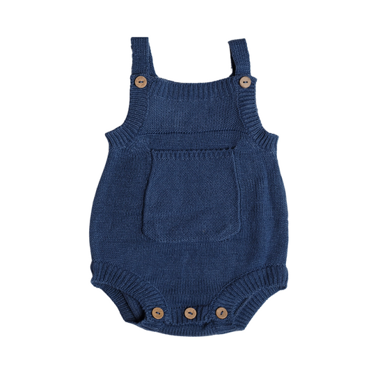 Knit Romper - Blue