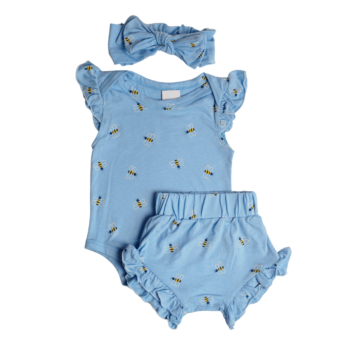 Lily Romper Set - Blue Bees