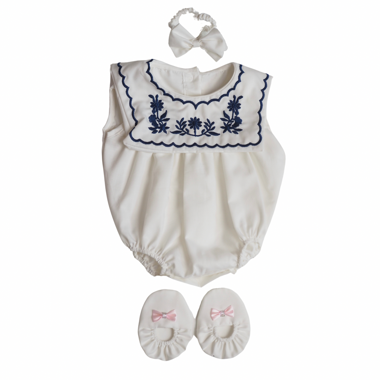 Newborn Romper - White Sailor (336)