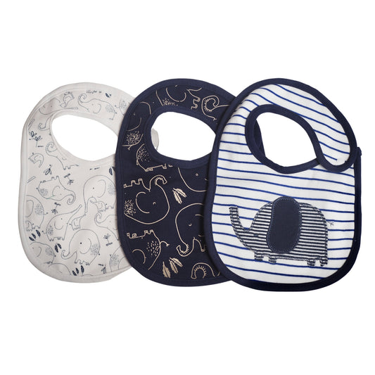 Newborn Bibs - Blue Elephant (331)