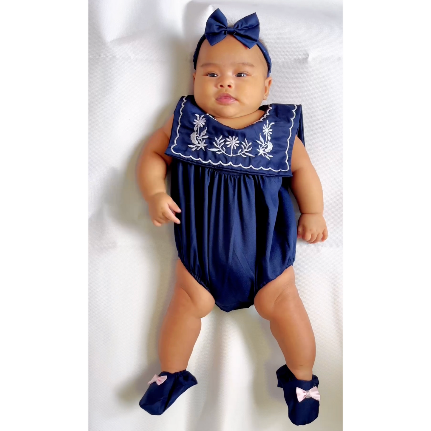 Newborn Romper - White Sailor (336)