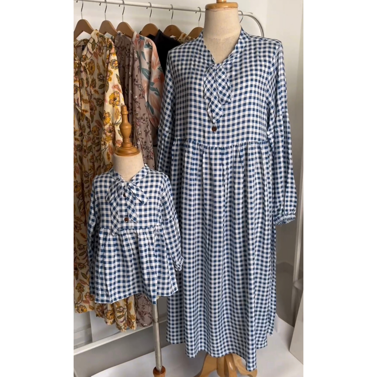 Marina Mum Tunic - Blue Gingham (314)