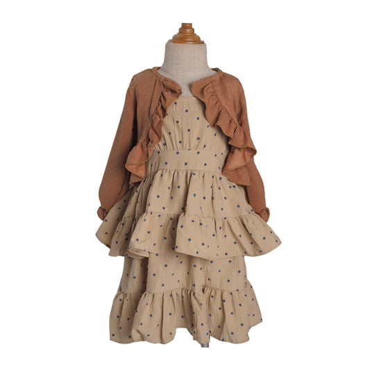 Cupcake Dress Two Piece - Brown Polka + Brown (204)