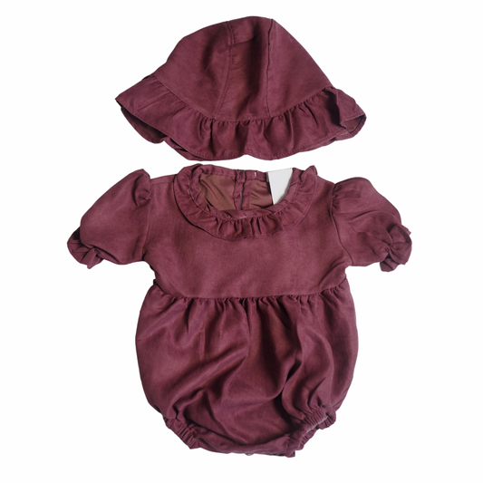 Bucket Romper Set - Dusty Pink (179)