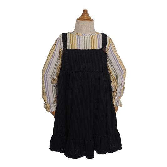 Lisa Overall Set - Colourful Stripes + Black (283)