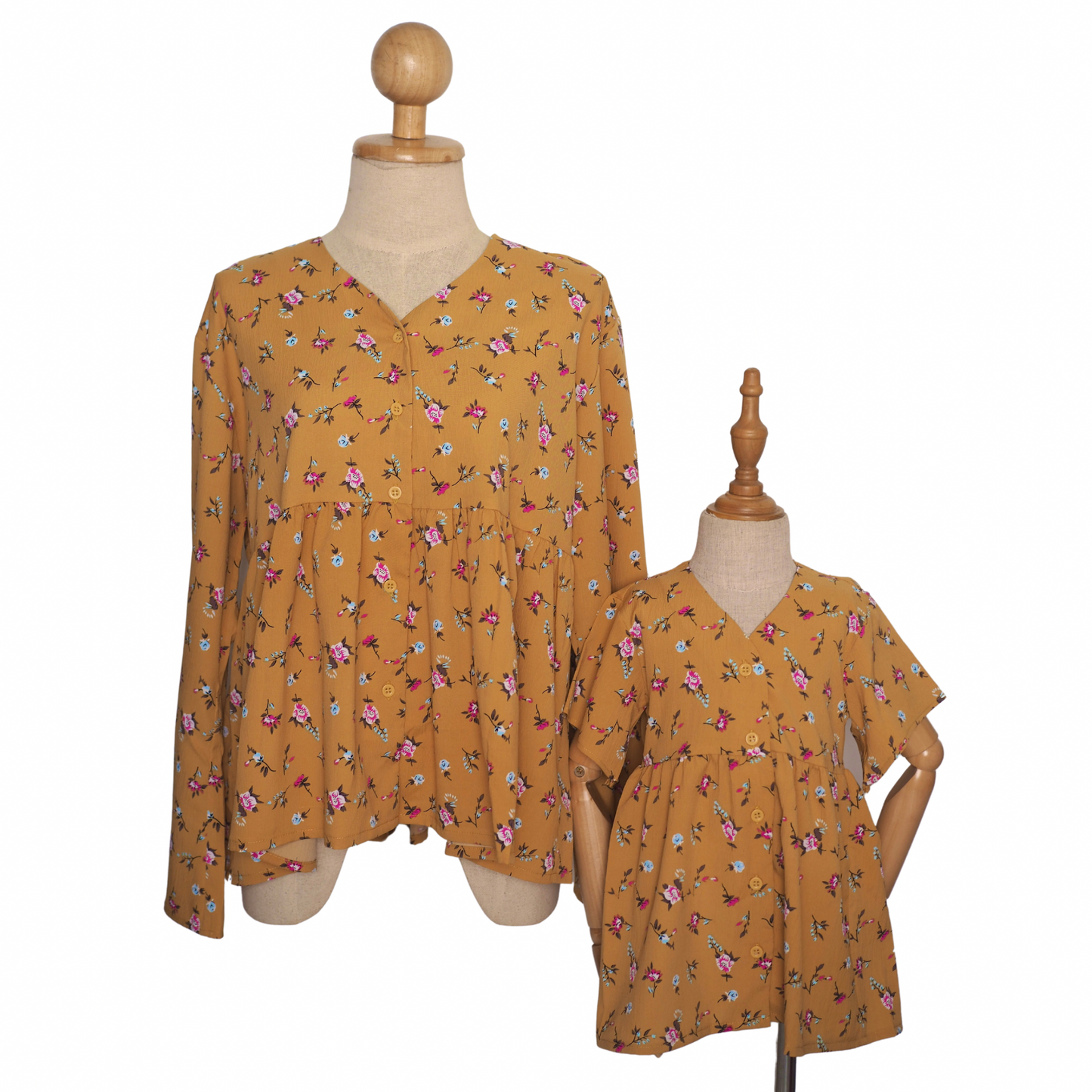 TRB Tyra Mum Top - Mustard Floral (538)