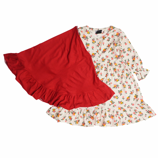 Tudung Set - Red Floral (562)